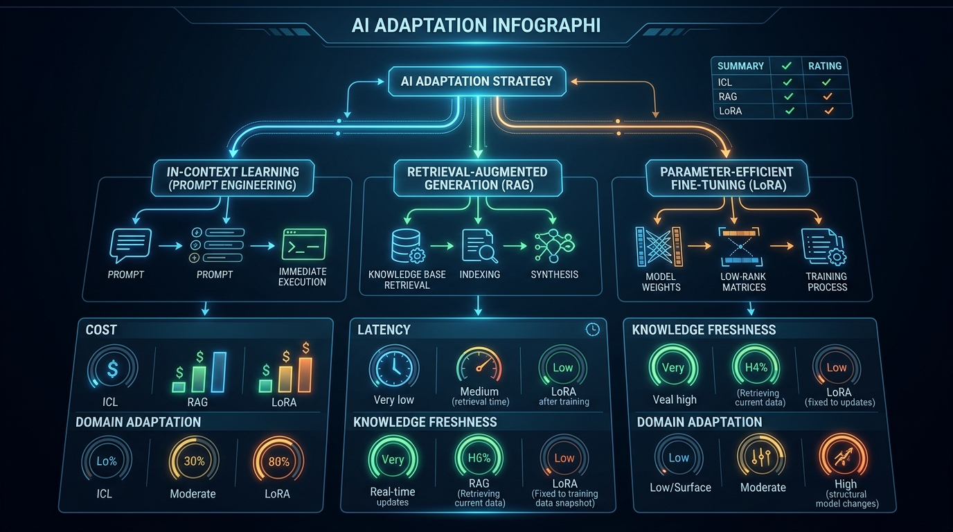 Fine-Tuning vs RAG vs In-Context Learning: Choosing the Right Enterprise AI Adaptation Strategy